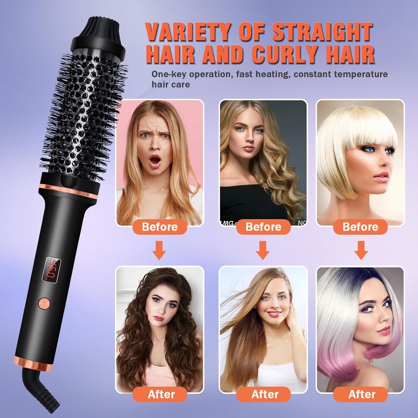 Hot Air Brush Curling Iron 1.5 Inch – Volumizing Thermal Styling Tool