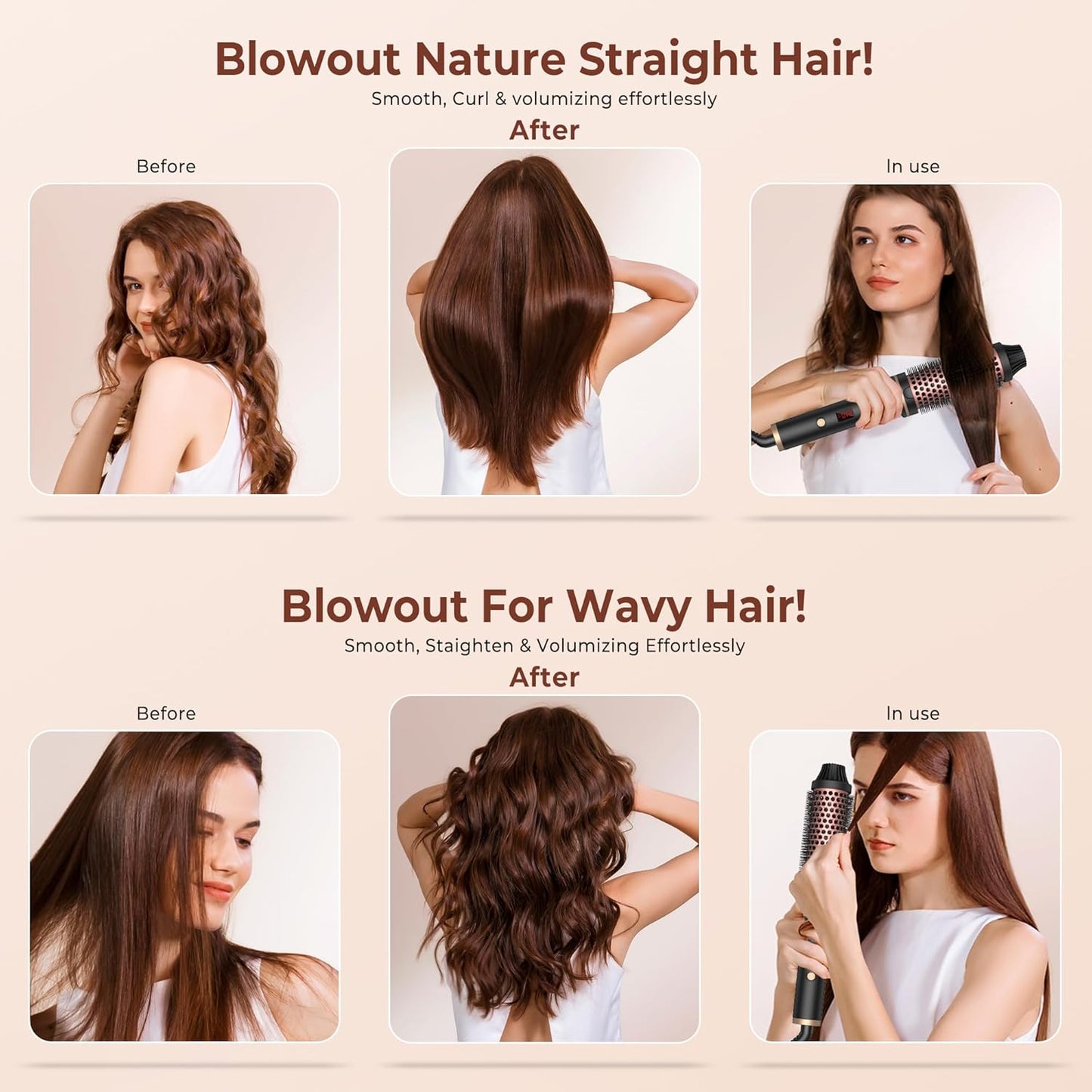 Hot Air Brush Curling Iron 1.5 Inch – Volumizing Thermal Styling Tool