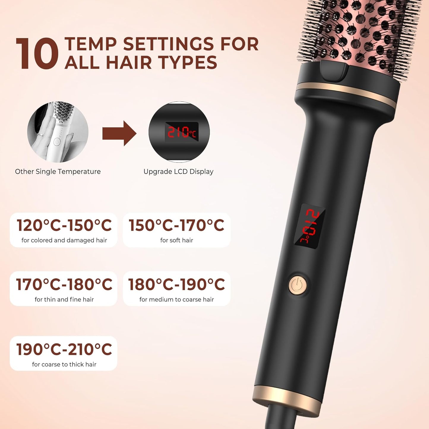 Hot Air Brush Curling Iron 1.5 Inch – Volumizing Thermal Styling Tool