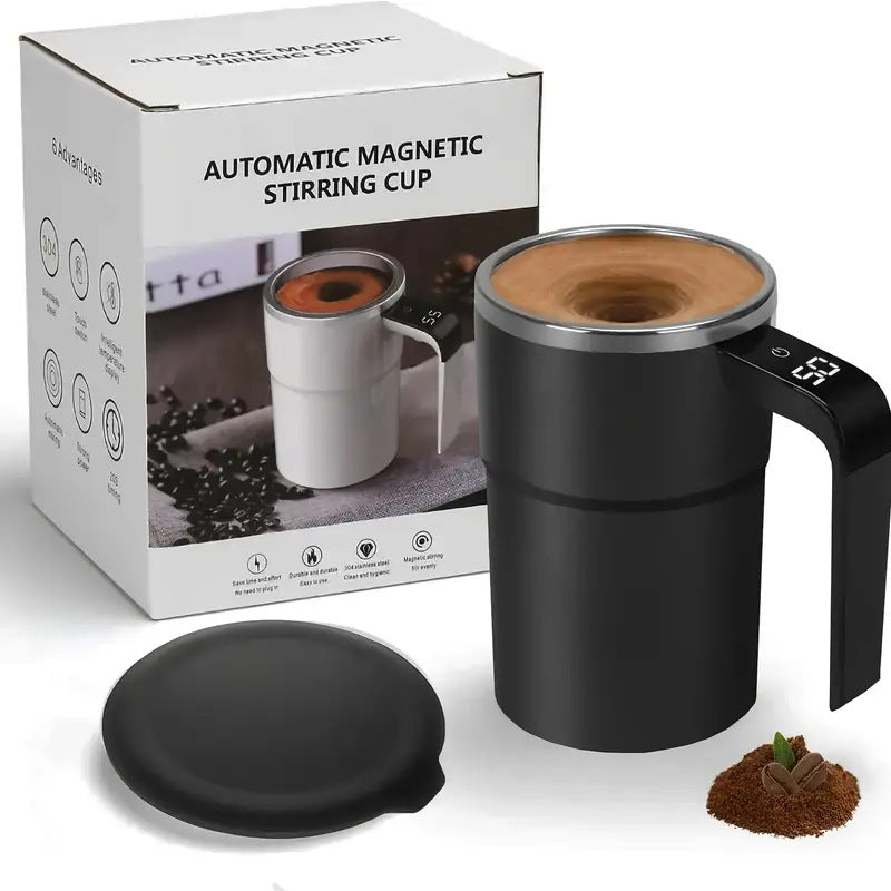 Electric Self-Stirring Coffee Mug – USB Rechargeable Automatic Magnetic Cup, IP67 Waterproof Stainless Steel
